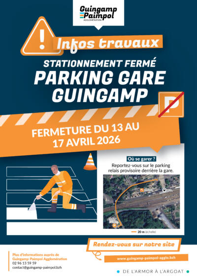Affiche infos travaux quartier gare de Guingamp